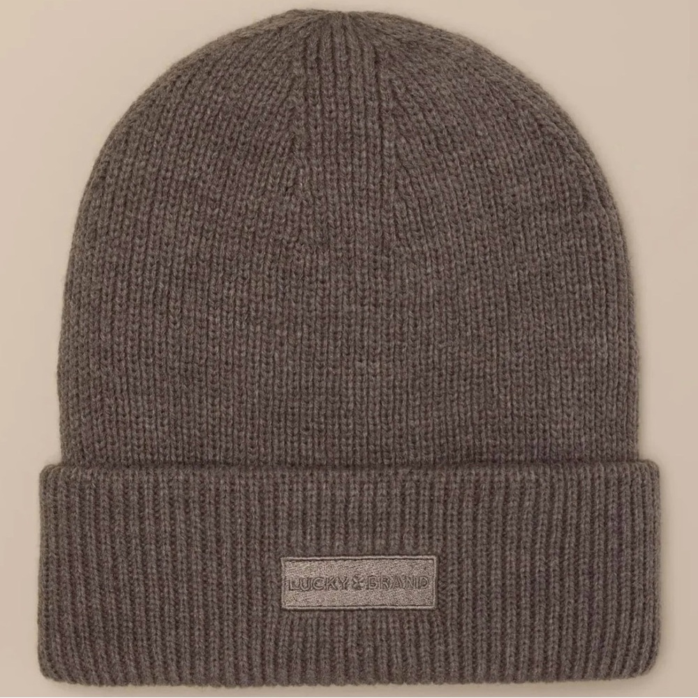 NWT Lucky Brand Grey Knit Beanie - Picture 3 of 5
